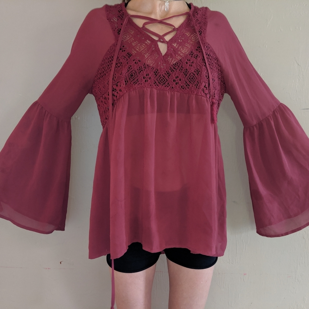 Sheer Long Sleeve Shirt